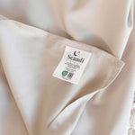 Close-up of bamboo cotton sateen weave in beige