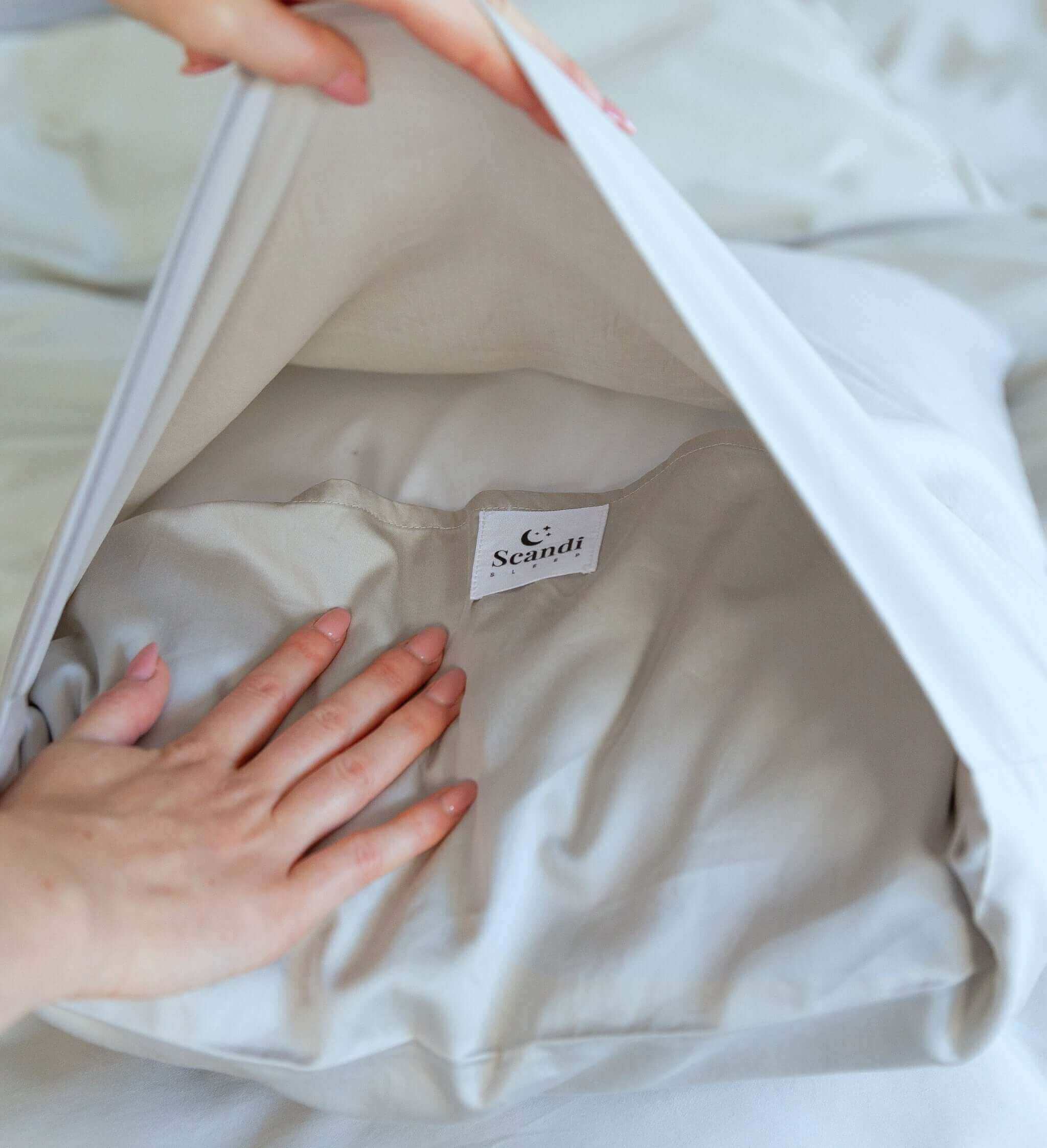 grey sage bamboo cotton pillow deep envelope closure