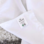 Close-up of bamboo cotton sateen weave in white