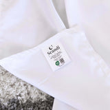 Close-up of bamboo cotton sateen weave in white
