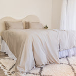 Single Bamboo Cotton quilt/doona cover set in beige styled on bed