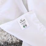 Close-up of bamboo cotton sateen weave in white